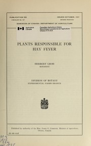Plants responsible for hay fever by Canada. Dept. of Agriculture