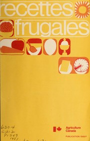 Cover of: Recettes frugales