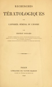 Cover of: Recherches tératologiques sur l'appareil séminal de l'homme