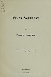 Cover of: Franz Schubert by Heuberger, Richard