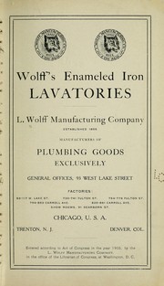 Cover of: Wolff's enameled iron lavatories by L. manufacturing co Wolff