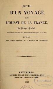 Cover of: Notes d'un voyage dans l'Ouest de la France