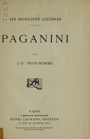 Cover of: Paganini by J.-G. (Jacques-Gabriel) Prod'homme