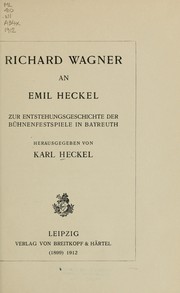 Richard Wagner an Emil Heckel by Richard Wagner