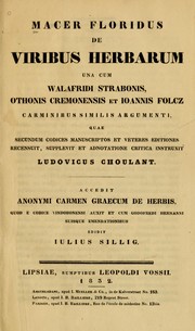 Cover of: De viribus herbarum by Macer Floridus