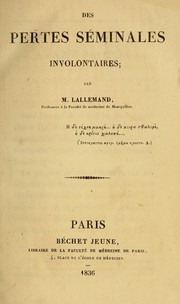 Cover of: Des pertes séminales involontaires