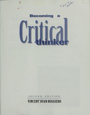 Cover of: Becoming a critical thinker by Vincent Ryan Ruggiero
