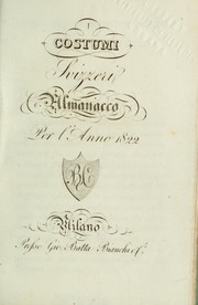 Cover of: Costumi Svizzeri, Almanacco per l'anno 1822