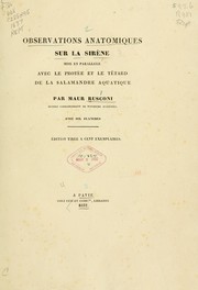 Cover of: Observations anatomiques sur la sirène: mise en parallèle avec le protèe et le têtard de la salamandre aquatique