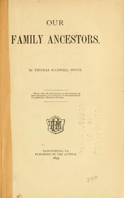 Cover of: Our family ancestors