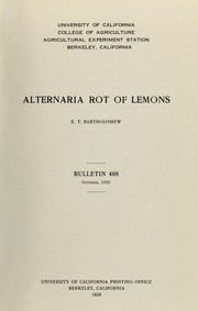 Cover of: Alternaria rot of lemons