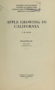 Cover of: Apple growing in California