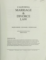 Cover of: California marriage & divorce law by Ralph E. Warner