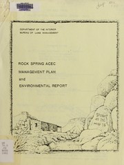 Cover of: Camp Rock Spring Area of Critical Concern (ACEC) management plan