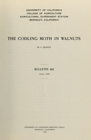 Cover of: The codling moth in walnuts