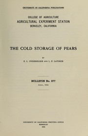 Cover of: The cold storage of pears by E. L. Overholser