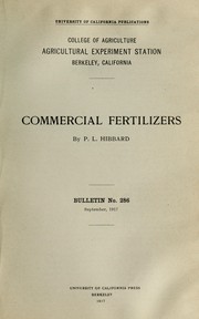 Cover of: Commercial fertilizers by P. L. Hibbard