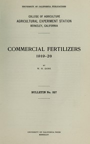 Cover of: Commercial fertilizers, 1919-20