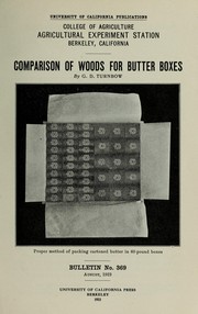 Cover of: Comparison of woods for butter boxes
