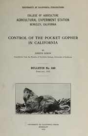 Cover of: Control of the pocket gopher in California