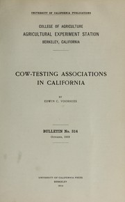 Cover of: Cow-testing associations in California