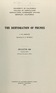 The dehydration of prunes by A. W. Christie