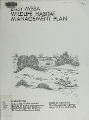 Cover of: East Mesa wildlife habitat management plan: CA-06WHA-70 : a Sikes Act project
