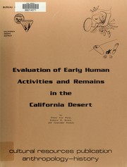 Cover of: Evaluation of early human activities and remains in the California desert