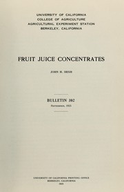 Cover of: Fruit juice concentrates