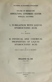 Cover of: Fumigation with liquid hydrocyanic acid
