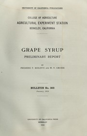 Cover of: Grape syrup: preliminary report