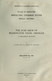 Cover of: The June drop of Washington Navel oranges: a progress report