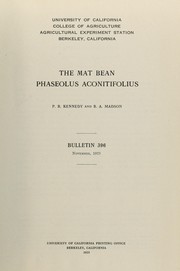Cover of: The mat bean: Phaseolus aconitifolius