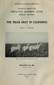 Cover of: The milch goat in California