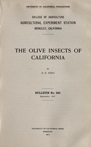 Cover of: The olive insects of California by E. O. Essig