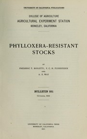 Cover of: Phylloxera-resistant stocks