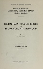 Cover of: Preliminary volume tables for second-growth redwood