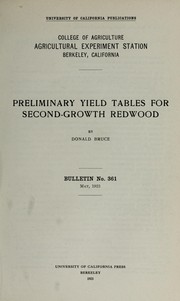 Cover of: Preliminary yield tables for second-growth redwood