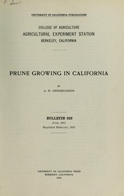 Cover of: Prune growing in California