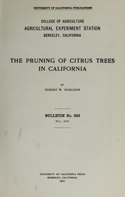 Cover of: The pruning of citrus trees in California