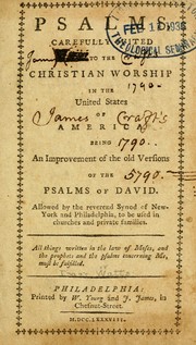 Cover of: Psalms, carefully suited to the Christian worship in the United States of America by Isaac Watts