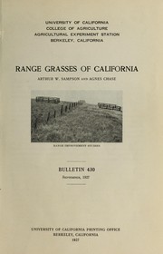 Cover of: Range grasses of California