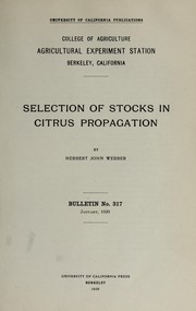 Cover of: Selection of stocks in citrus propagation