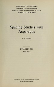 Cover of: Spacing studies with asparagus