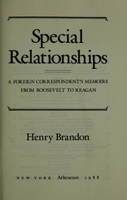 Cover of: Special relationships by Henry Brandon