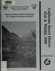 Special status fishes strategy for California Desert District by United States. Bureau of Land Management. California Desert District