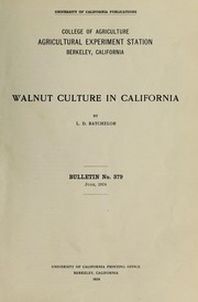 Cover of: Walnut culture in California