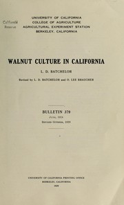 Cover of: Walnut culture in California