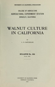 Cover of: Walnut culture in California