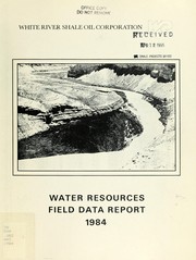 Cover of: Water resources field data report